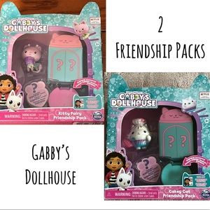 2 Gabby’s Dollhouse Friendship packs Kitty Fairy Cakey Cat bundle set